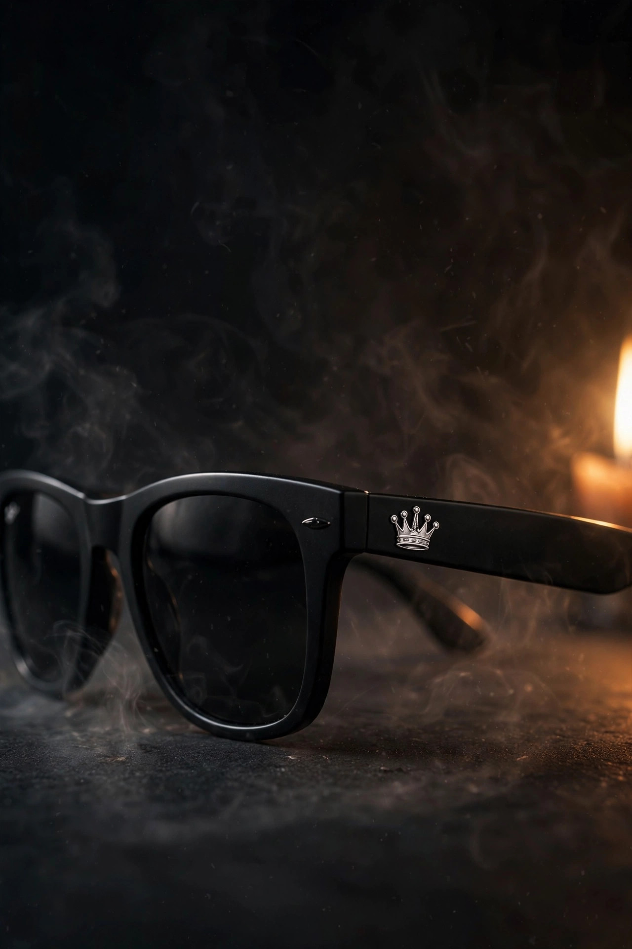 Strength in Recovery black sunglasses with crown etching